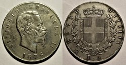 1876 Regno d'Italia, 5 Lire, Roma - Vittorio Emanuele II - Counterfeit coin