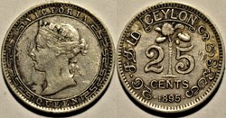 Victoria - 25 Cents 1895 Ceylon