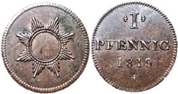 Free City of Frankfurt - 1 JudenPfennig 1819