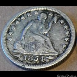 ←1854→ Quarter Dollar - 25 Cents