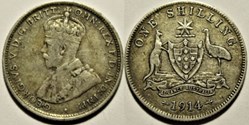 George V - One Shilling 1914 - Australia (ex.2)