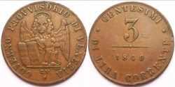 3 Centesimi 1849 - Republic of San Marco, Venice