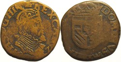 Philip II of Spain - 1 Liard 1582 - Arras, Spanish Netherlands