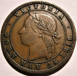 1871 One Penny Token Auckland Licensed Victuallers Association - New Zealand
