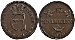 Sweden - Karl XIII - 1/12 Skilling 1812