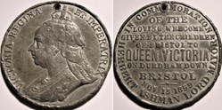 Victoria - Token 1899 Royal visit at Durham Hospital - Bristol, GB