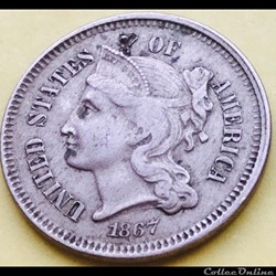 1867 - 3 Cents