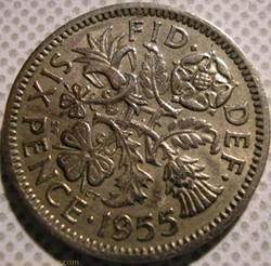 Elizabeth II - 6 Pence 1955 - UK
