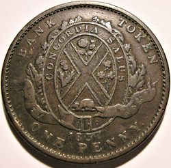 Bas-Canada 1837, Deux Sous One Penny - Montreal Bank Token