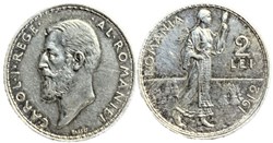 Carol I of Romania - 2 Lei 1912
