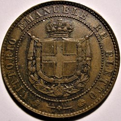 1859 Province Unite del Centro Italia, 5 Centesimi - Vittorio Emanuele of Sardinia