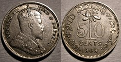 Edward VII - 50 Cents 1903 - Ceylon