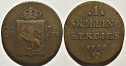 Carl XIV (III) of Sweden - 1 Skilling 1820 Norway