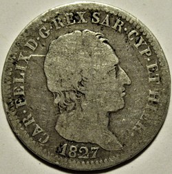 1827 Royaume de Sardaigne, 1 Lira Genova - Carlo Felice