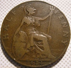 George V - Half Penny 1924 - United Kingdom
