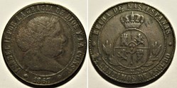 1867 Contemporary Counterfeit 2½ Centimos - Isabel II España