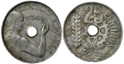 1934 - 25 Centimos - Second Republic of Spain