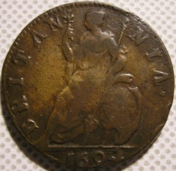William III & Marie II - Farthing 1694 Kingdom of England (var.)