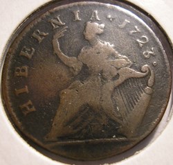 1723 Half Penny - Wood's Hibernia - George Ist (ex.4)