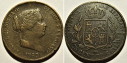 1863 Segovia - 25 Centimos - Isabel II España