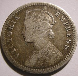 Victoria - 1/4 Rupee 1888 Calcutta - British India