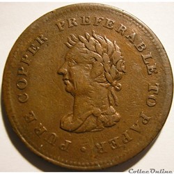 George IV - One Penny Token 1838 Trade & Navigation