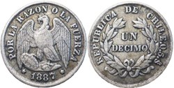 Chile - Un Decimo 1887 Santiago