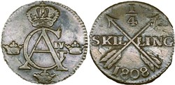 Sweden - Gustav IV Adolf - 1/4 Skilling 1808