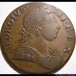 1775 Half Penny No Regal - George III of Great Britain (Ex.4)