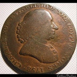1791 HalfPenny Charles Roe - Cheshire, Macclesfield