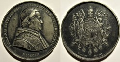 Pope Pivs IX - Solidarity of French Catholics, Medal 1860 France