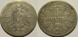 Wilhelm I - 1 Mark 1881, Karlsruhe - German Empire
