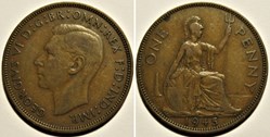 George VI - One Penny 1945 - UK