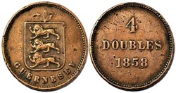 States of Guernsey - 4 Doubles 1858