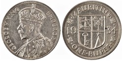 George V -  One Rupee 1934 - Mauritius