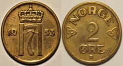 Haakon VII of Norway - 2 Øre 1953