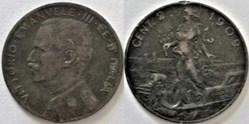 1909 Regno d'Italia, 2 Centesimi, Roma - Vittorio Emanuele III