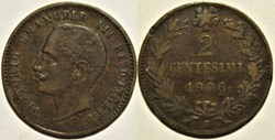1906 Regno d'Italia, 2 Centesimi, Roma - Vittorio Emanuele III