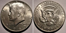 1969 Denver Half Dollar (ex.2)