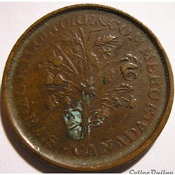 Montreal ca. 1835-1838 Un Sou Belleville - Bouquet Token (5 shamrocks)