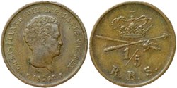 Christian VIII Denmark - 1/5 Rigsbankskilling 1842