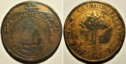 Honduras - 8 Pesos 1862 - Moneda Provisional