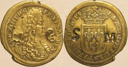Louis XIV - c.1690, Rechenpfennig par L.G. Lauffers - Contremarque "SM"