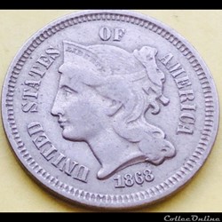 1868 - 3 Cents