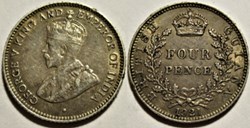George V - Four Pence 1921 - British Guiana