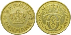 Christian X Denmark - ½ Krone 1924