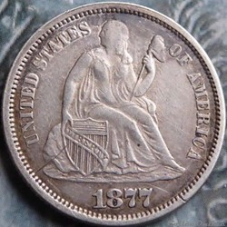 1877 Dime / 10 Cents - variety