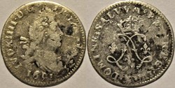 Louis XIV - Quadruple Sol aux deux L, 1691 Riom