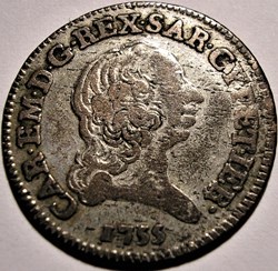 1755 Royaume de Sardaigne - 7,6 Soldi - Charles-Emmanuel III