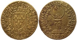 Henri III - 1586, Jeton de la Chambre des Comptes - l'Alpha et l'Omega